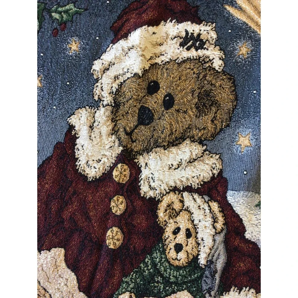 Vintage Boyds Bears & Friends Tapestry Throw Night Before Christmas 64
